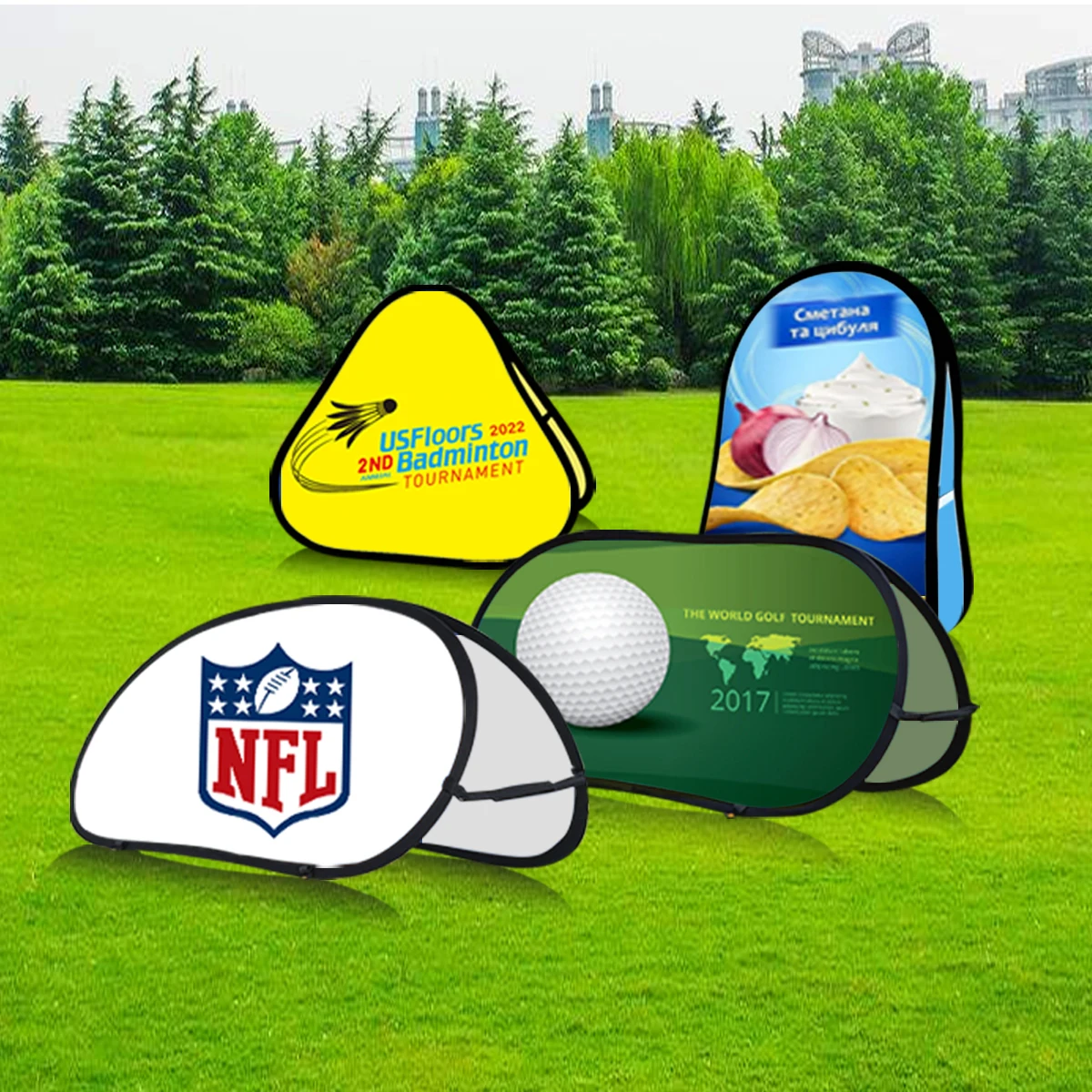 Custom advertising  promotional double sided A frame display stand outdoor banners with logo and stand  pop up banner outdoor