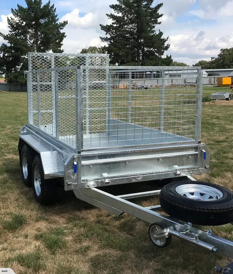 6x4 7x5 8x5 10x5 hot dipped galvanized  box /farm /car/utility trailer with 600mm cage
