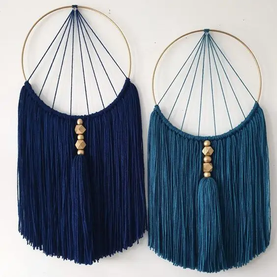 Circles Bohemian Macrame Wall Hanging Handmade Home Decor Dream Catcher