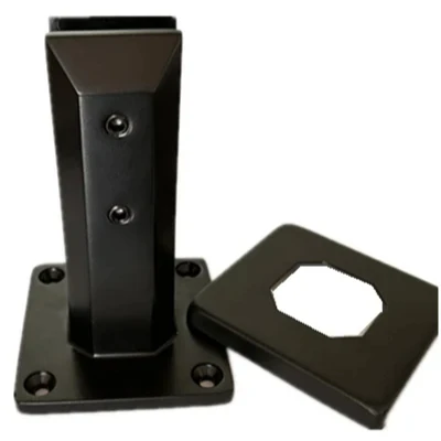 12mm new black non conductive floor mounted glass panel spigot