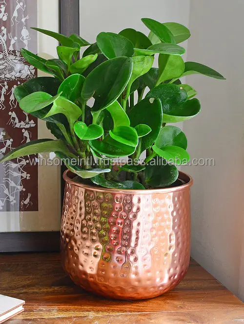 Decorative Metal Planter For Garden Decoration Copper color Hammered Planter Set of 2 For Home Decoration