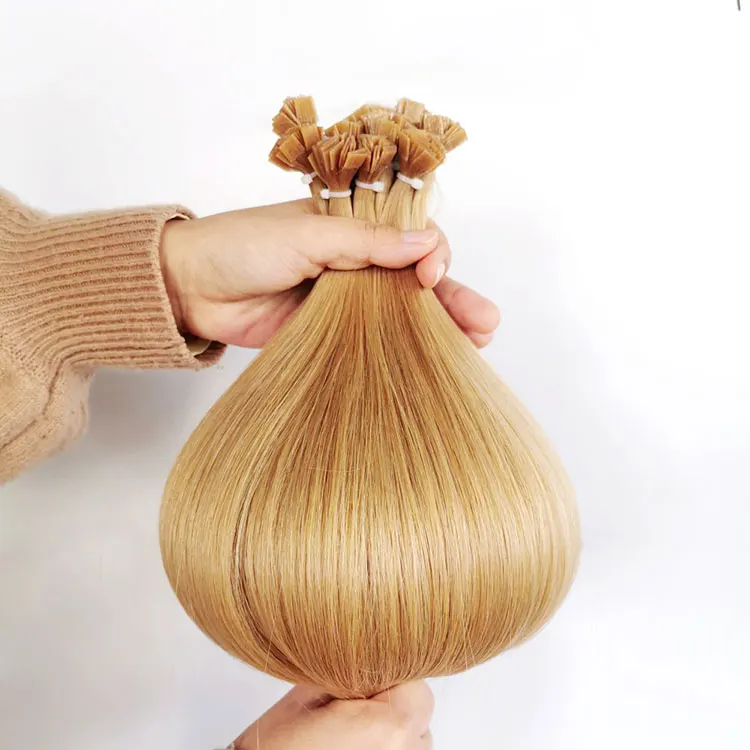 salon professional European double drawn cuticle aligned remy hair keratin u flat i tip human hair extensions