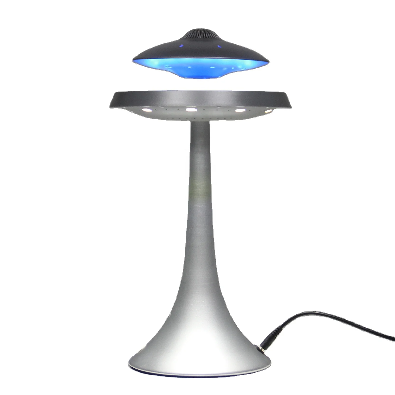 Levitation Speaker Touch Control LED with RGB Color Table Lamp Perpetual Rotation Floating UFO Music Player Gift