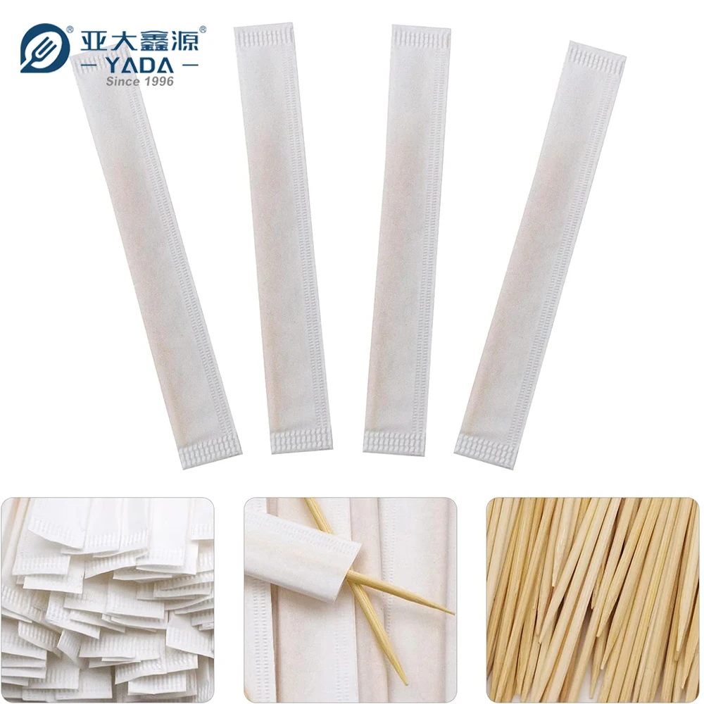 Натуральная этикетка на заказ индивидуально обернутая бумагой бамбуковая зубочистка оптовая продажа с фабрики