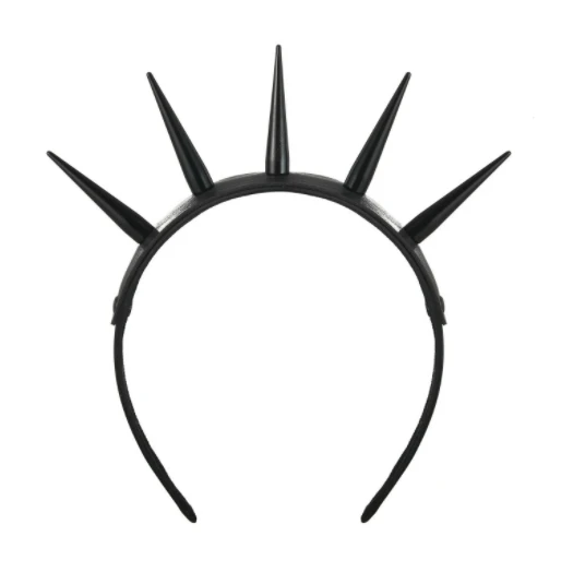 Halloween Gothic wedding Black flower hair accessories Horn flowers riveted punk headband