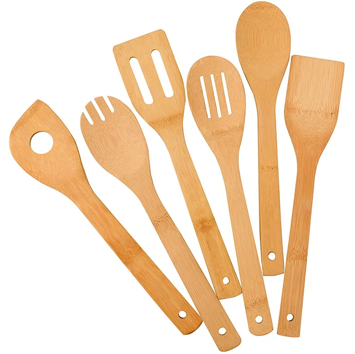 Wholesale Modern Heat Resistant House Hold Kitchen Spoon Spatula Bamboo Utensils Set with cheap Price