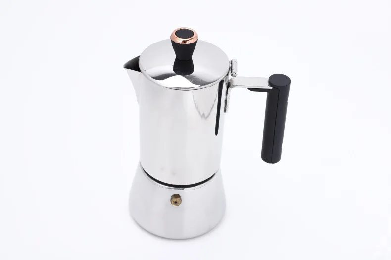 High Quality 6 Cup Moka Pot Stainless Steel Espresso Maker New Portable Office Coffee Maker