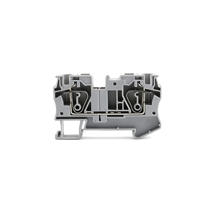 ST 6 AC DC Quick Wire Connector Push-in Feed Throuh Screwless Electrical Din Rail Mount Spring Cage Terminal Blocks