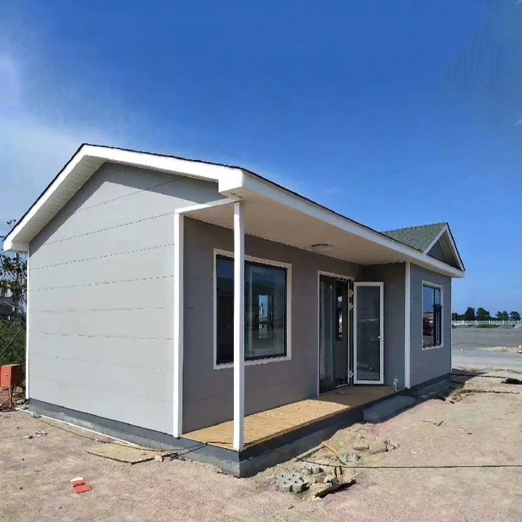 Luxury modular home light steel frame residential two bedrooms prefab wood villa prefabricated tiny house