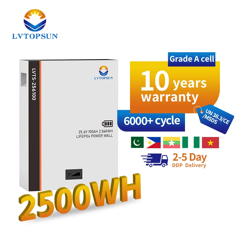 Аккумулятор солнечной системы 24 В 25,6 В 100Ah 200Ah LIFEPO4 батарея может RS485 RS232 поддержка связи