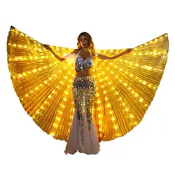 SHINYOU new arrival golden light up belly dance ISIS wings with telescopic stick for your performance