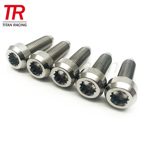 Customized m7x32 wheel bolt Gr5 titanium alloy split rim wheel hub 12 point flange bolt