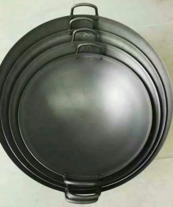Chinese Preseasoned Cast Iron Wok OEM iron cast iron  Kitchen cookware with Double Handle