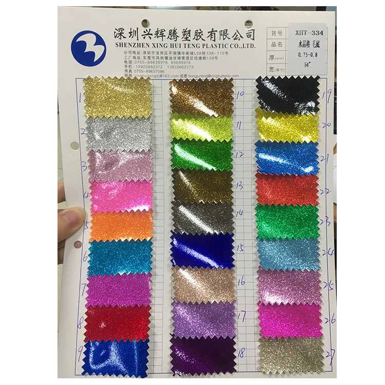 Glossy Smooth Glitter Synthetic Leather Mirror Sheet Material Cotton Backing for Handmade Sofa Decoration Making