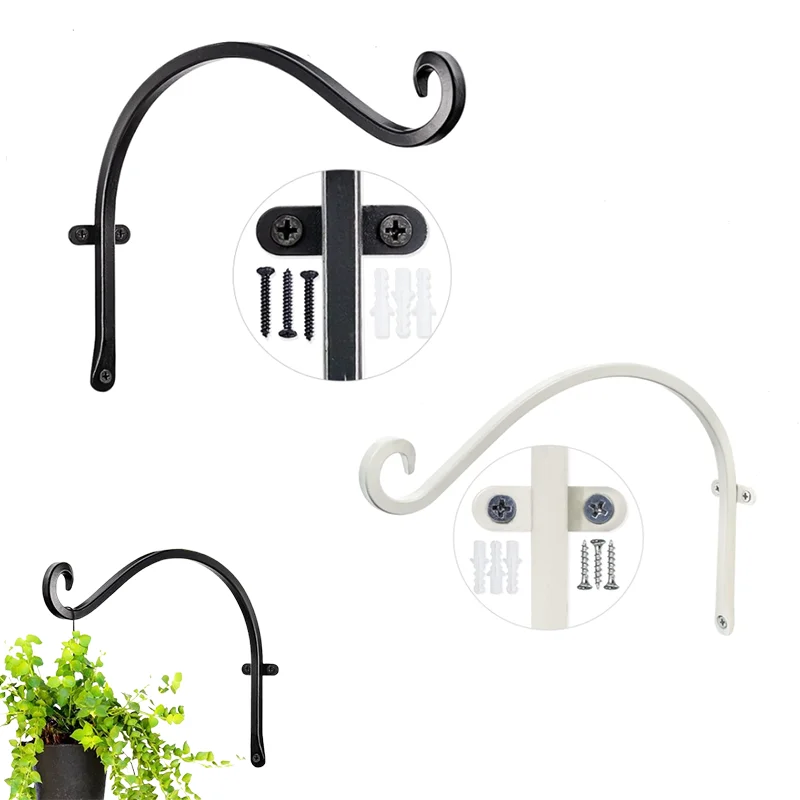 Hanging Plant Hanger Outdoor Metal Bird Feeder Wall Hooks Metal Plant Bracket Hook for Hanging Flower Basket