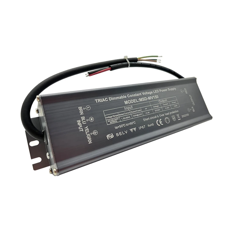 150w Output Switching Power Supply 24V ip67 Triac Dimmable led driver