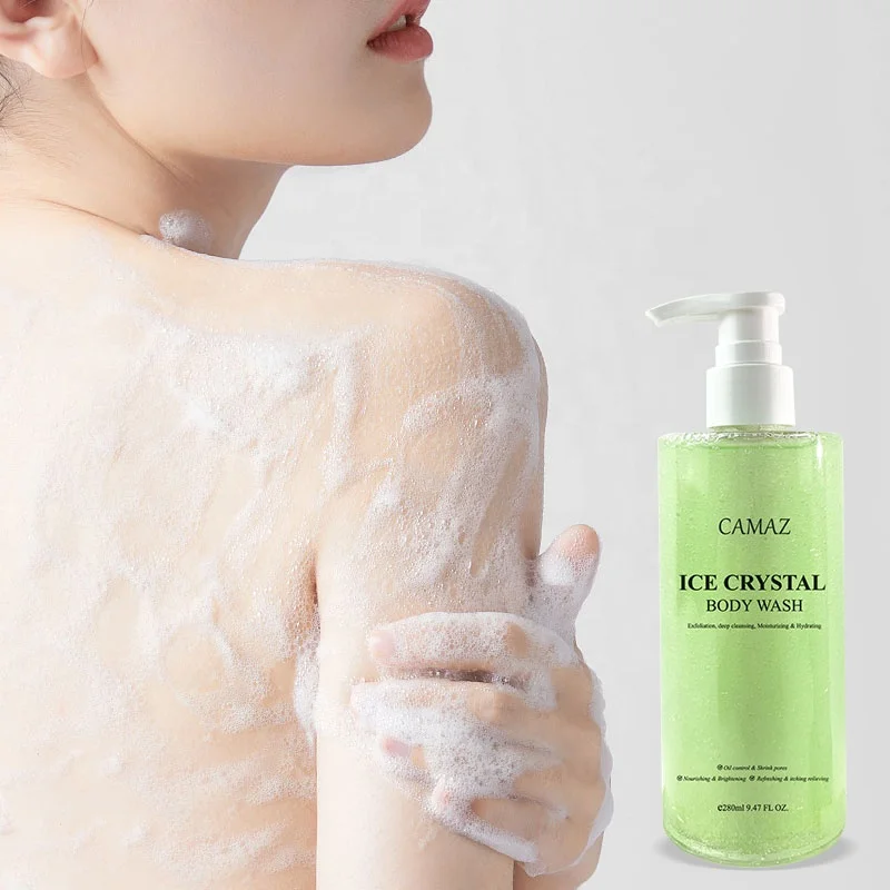 CAMAZ Private Brand Body Lotion Wash With Nourishing Serum Green Tea Shower Gel Ice Crystal Shower Gel  for Deep Dleansing