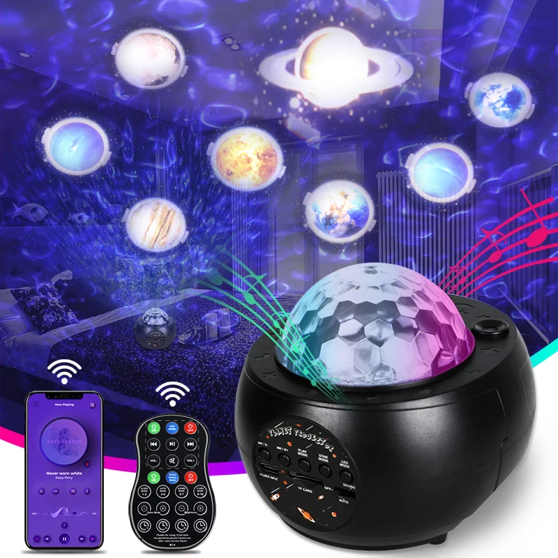 2021 Hot Magic Planet star Patterns projector light Baby room Decoration USB music lights Voice Control Effect lamp for party