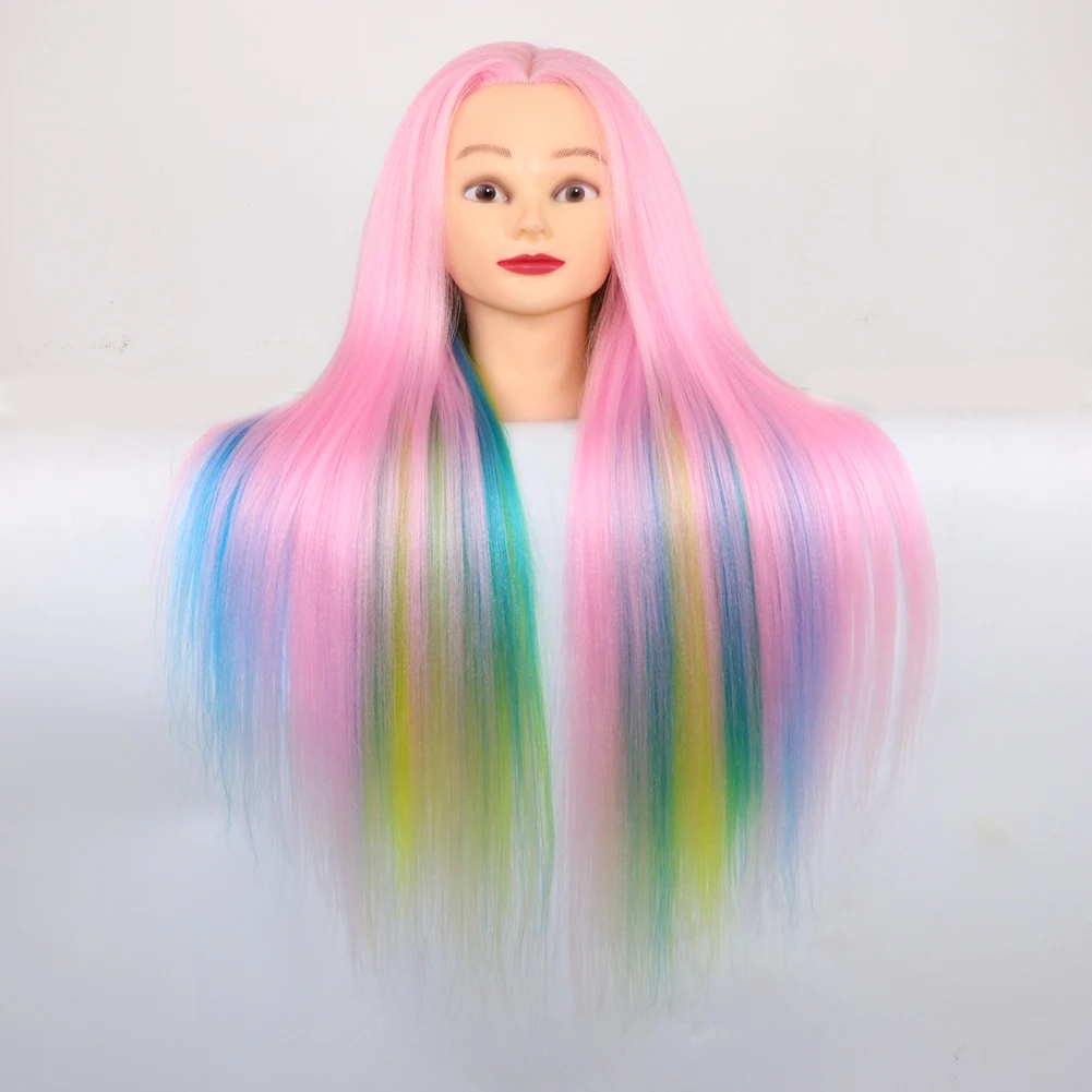 Манекен голова для укладки волос учебная голова для причесок манекен косметология голова куклы синтетическое волокно волосы Парикмахерская тренировочная модель