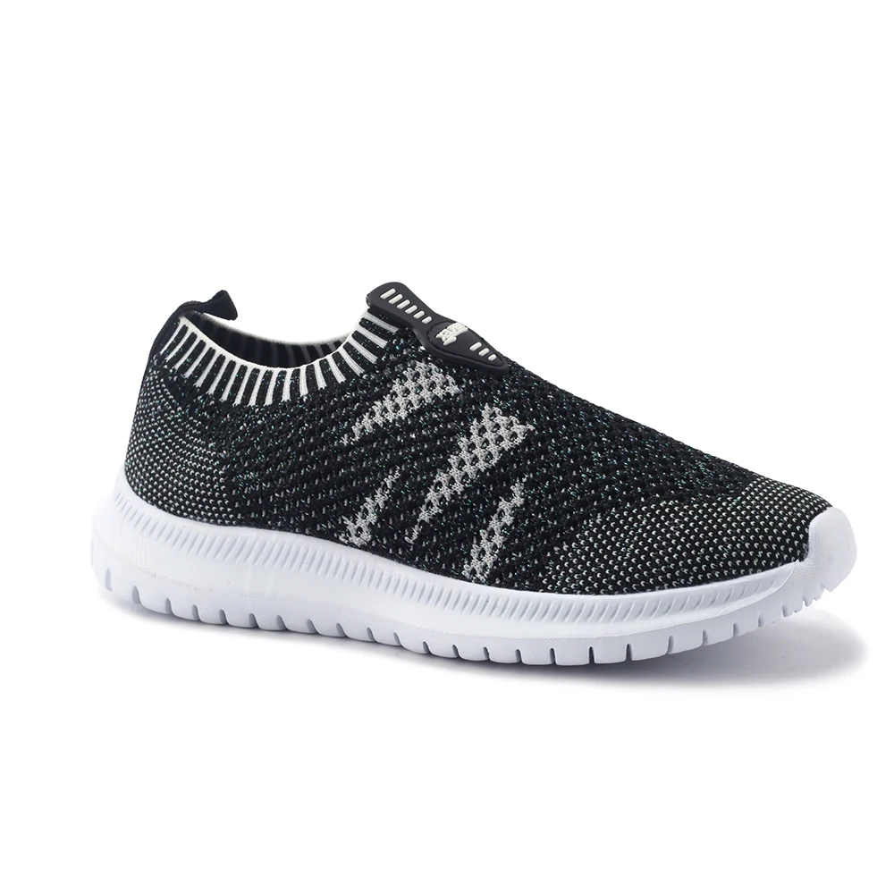 
Breathable custom trendy slip on casual womens platform black sneakers 