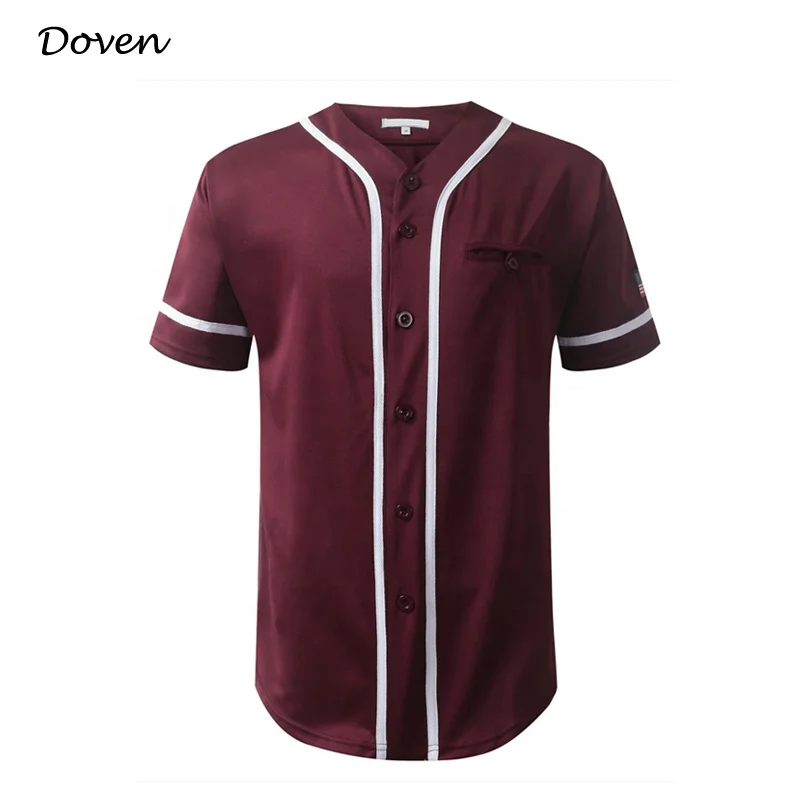 American blank buttoned baseball jersey