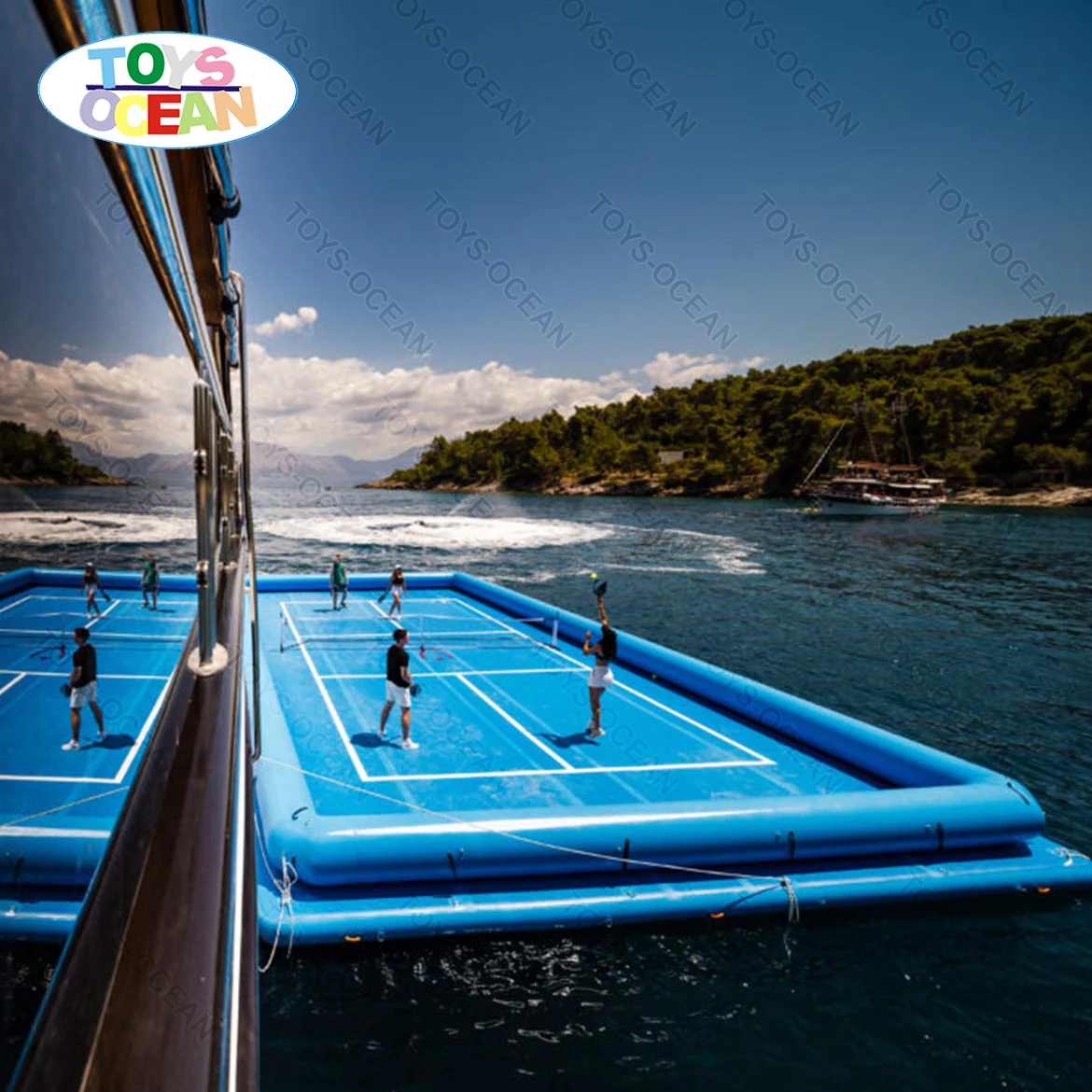 Factory Customized High Quality Water Sports Games Floating Inflatable Pickleball Court