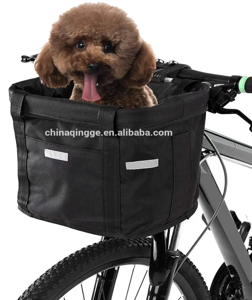 Bicycle Pet Cat Dog Puppy Basket Carrier Frame Bag Cage Carrying Removable Pet Cat Dog Carrier Bicycle Front Basket Travel Bag