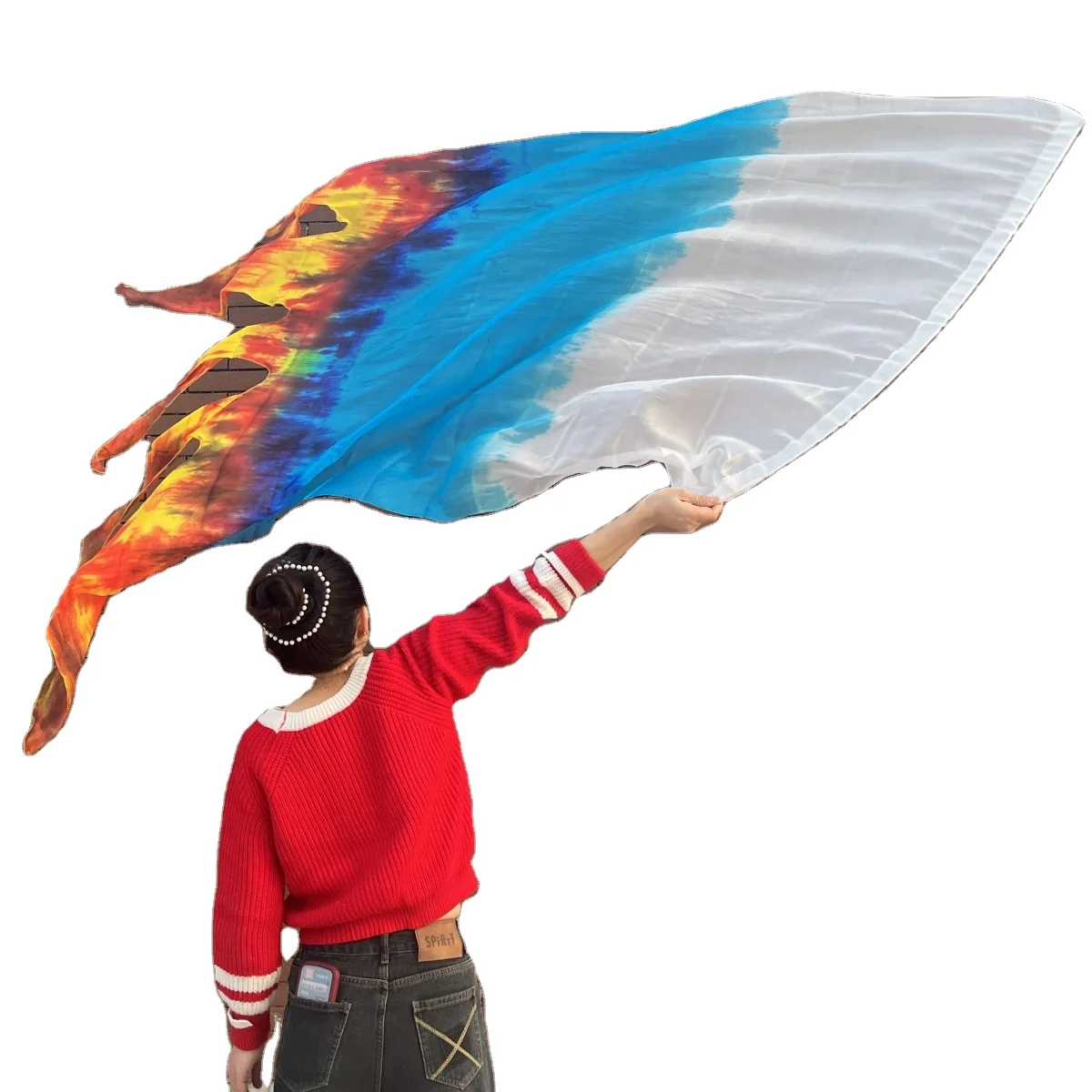 Worship Silk Flags with Spikes Praise Dance Flag Veil Church Christian Dance Banner Flex