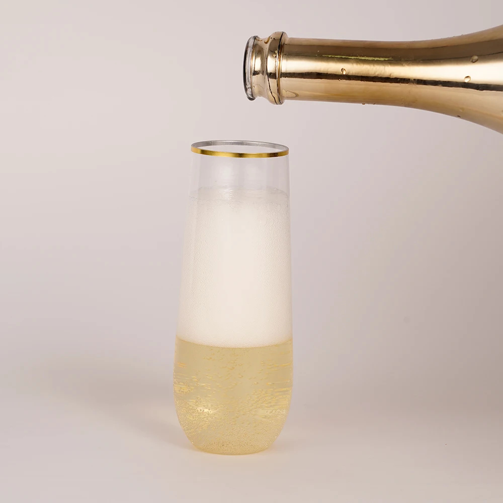 plastic drinking glass disposable wine glasses gold rimmed unbreak wine glasses plastic champagne glass gold rim for cold drinks