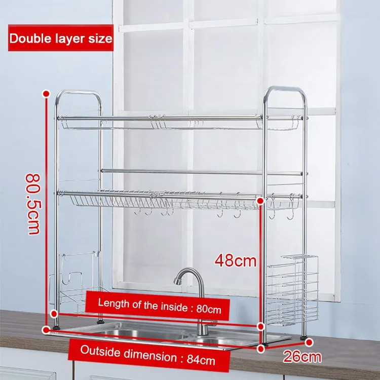 HELI Гуандун поставщик Одноместный контактный зажим из нержавеющей стали (яруса и 2 яруса Sinkin сушилка для посуды Caddy с сушилкой для посуды