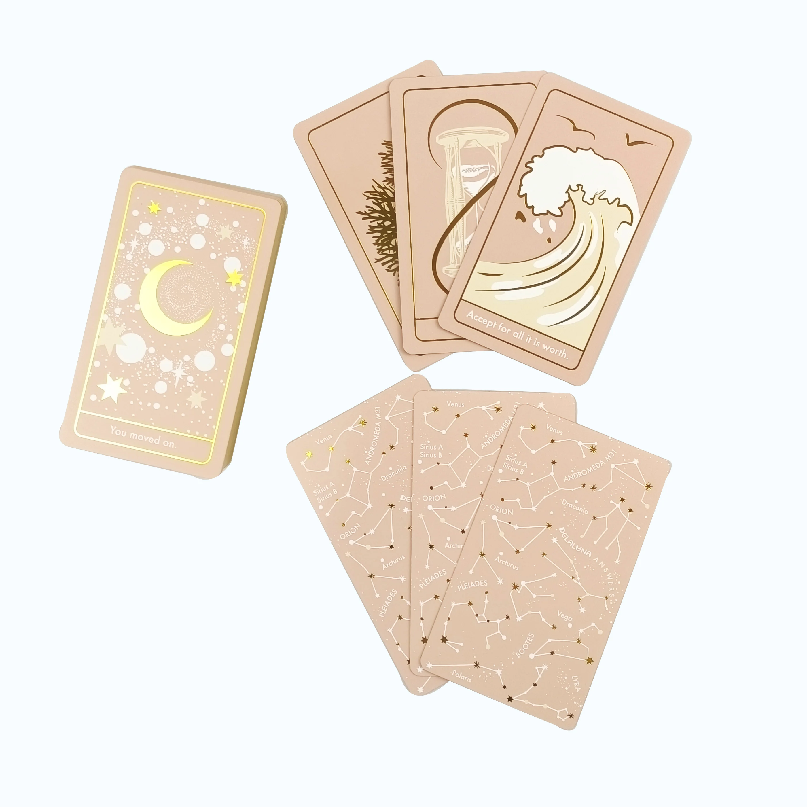 Custom Logo Printing Gold Foil Playing Cards Art Paper Plastic Waterproof Tarot Card Game Wholesale