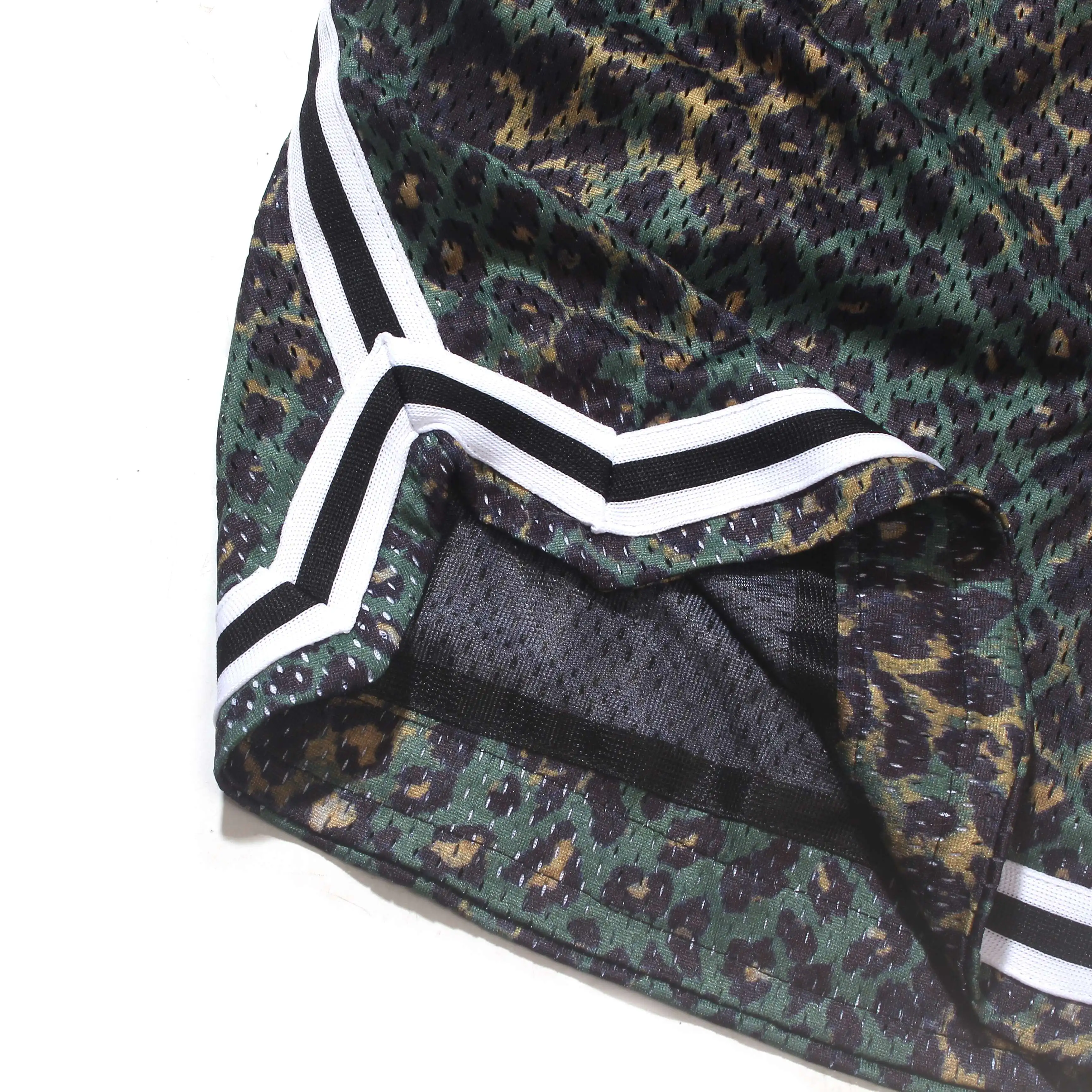 OEM Shorts Long Drawstring drop shipping stock hit pop men Leopard print floral mesh short