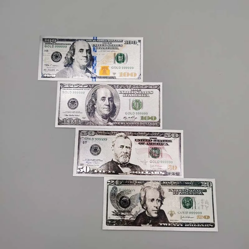Hotselling waterproof silver foil banknotes  money gold foil banknote  24k gold foil dollar bill banknotes