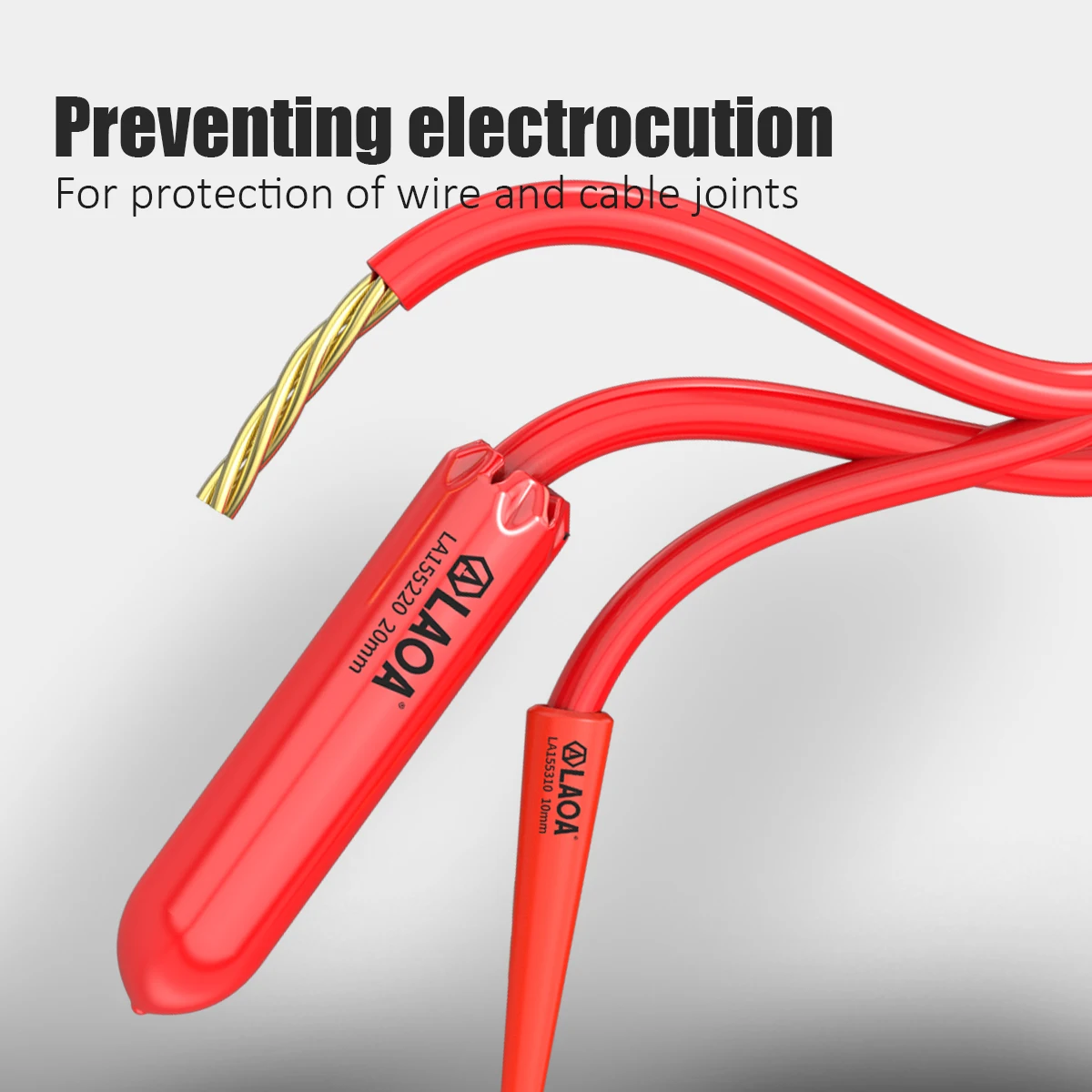 LAOA Insulated Wire Clamping Slip-On Sheath Tapered Cylindrical Sleeve Crimp Cap 10mm 20mm 30mm