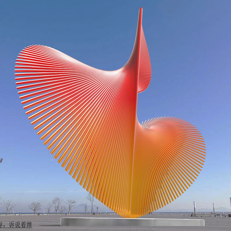 K124 Phoenix statue custom city landmark outdoor decoration stainless steel abstract sart display sculptures