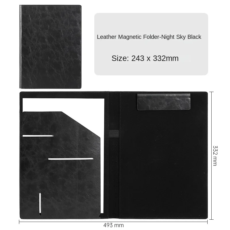 A4 Writing Clipboard Office Business Document Folder PU Leather Name Card Holder Meeting Pad Contract File Folder Letter Size