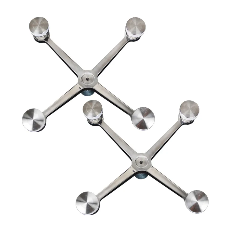 Glass Curtain Wall Spider Connector Fitting Bracket Glass Hardware Spider Stainless Steel 4 Arm Fitting Spider Claw