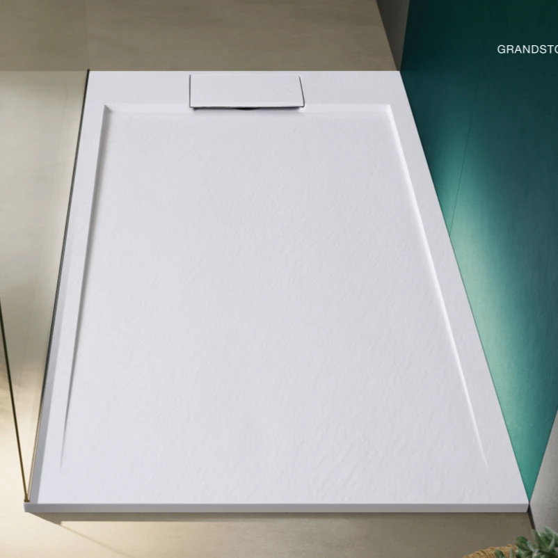 Customized Size Solid Stone Resin Anti-slip Surface Shower Base wholesale For Hotel Shower Tray Walk In Shower Pan