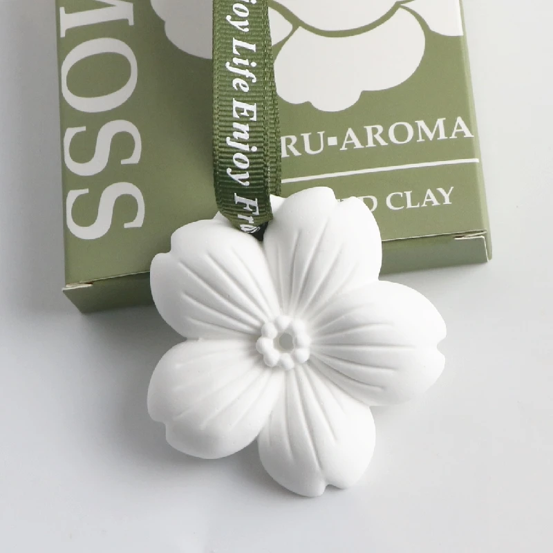 Small Cherry Blossom Hanging Fragrance Pendant Scented Ceramic Essential Oil Aroma Diffuser Stone Car Air Freshener