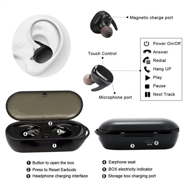  Y30 Tws Smart Touch 5 0 Спортивная игровая гарнитура для бега беспроводные наушники стереонаушники
