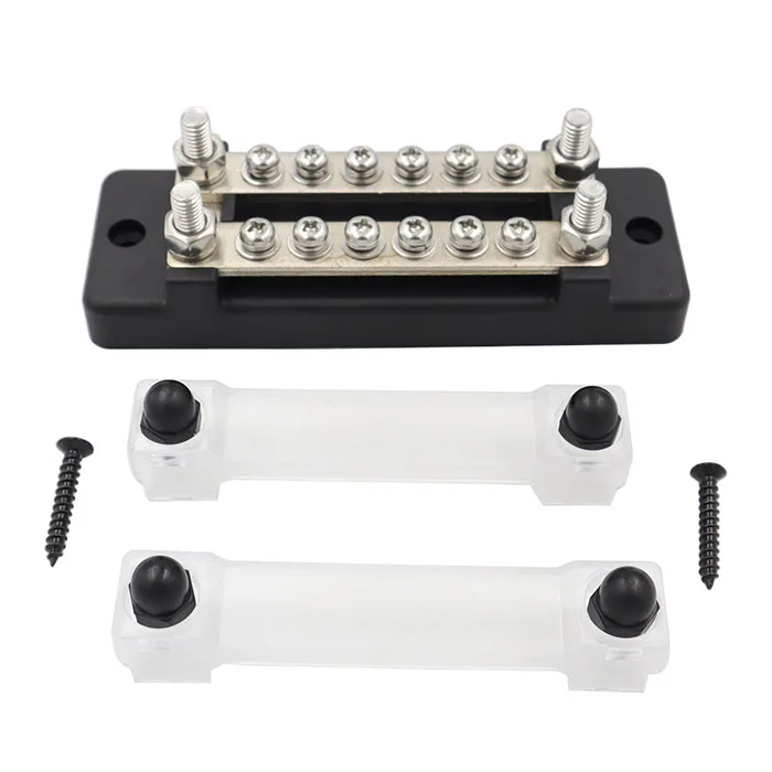 M6 12V Bus Bar 1/4 inch Power Distribution Block 150A Electrical Terminal Block Buss Bar for Truck Boat Car Camper RV