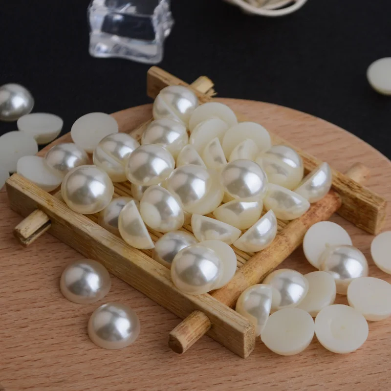 Lan Guang Wholesale 1.5-25mm ABS Plastic Flatback Pearls in Bulk Plastic Half Round Loose Pearl For Decoration Nail Art