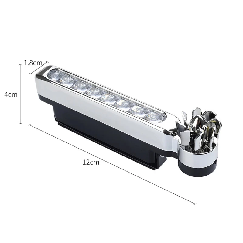 Wind Powered Car LED DayTime Running Light Auxiliary Lighting Rotation Fan Lamp Automobile Day Time Headlight