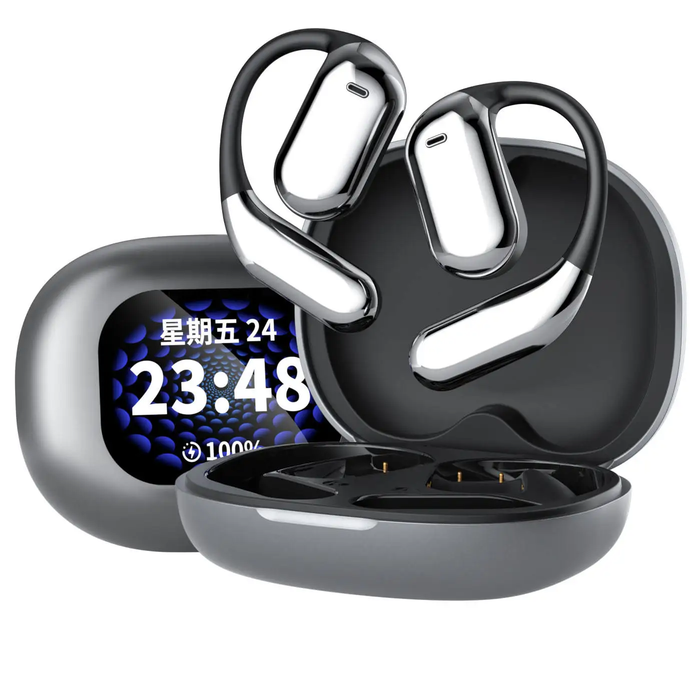 2024 Top Quality Best Selling In America Drop Shipping Wireless Fashing ANC Sports Music Earphones LED Touch Screen