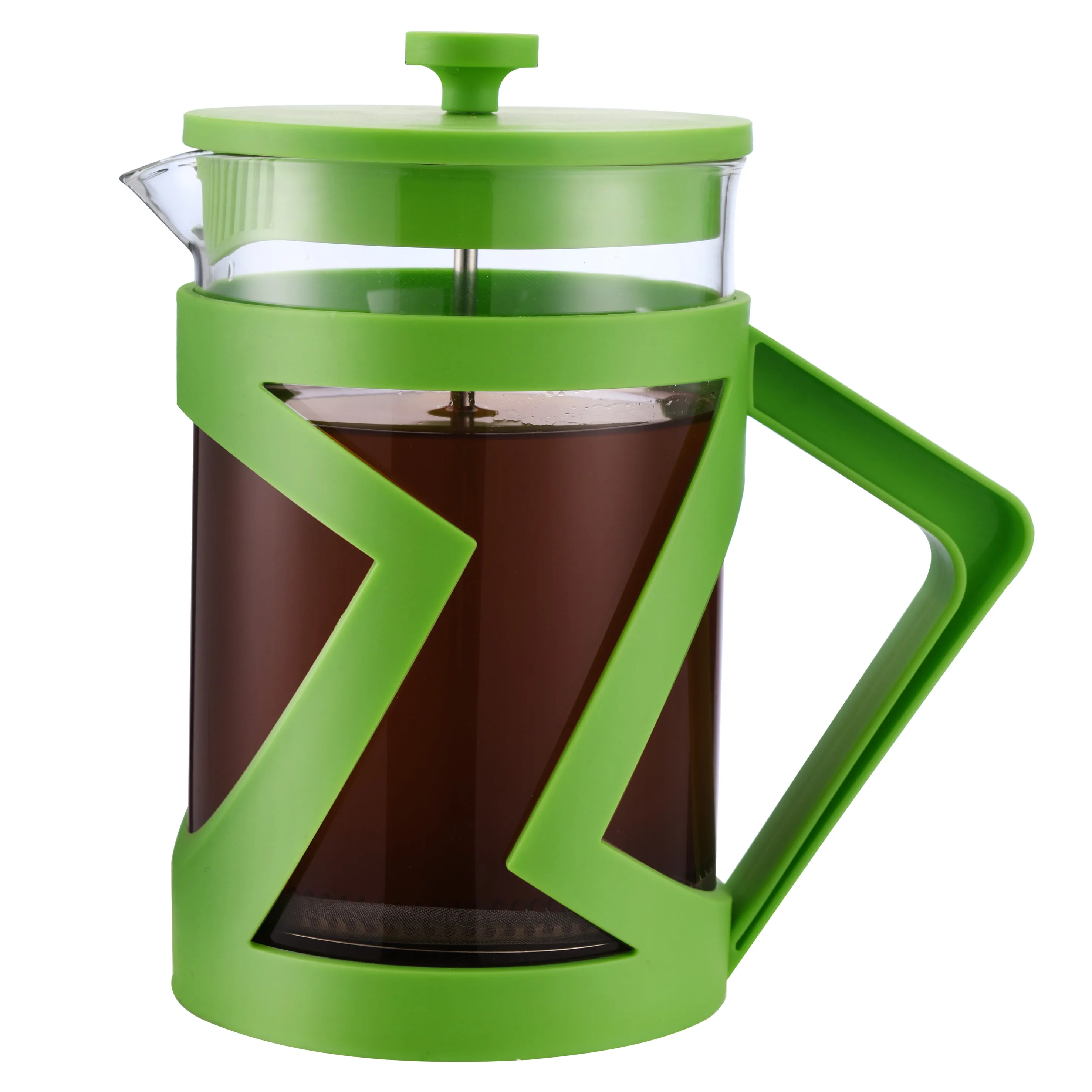 Термостойкий пластиковый кофейник 26 унций силиконовый стеклянный с 3 фильтрами из нержавеющей стали