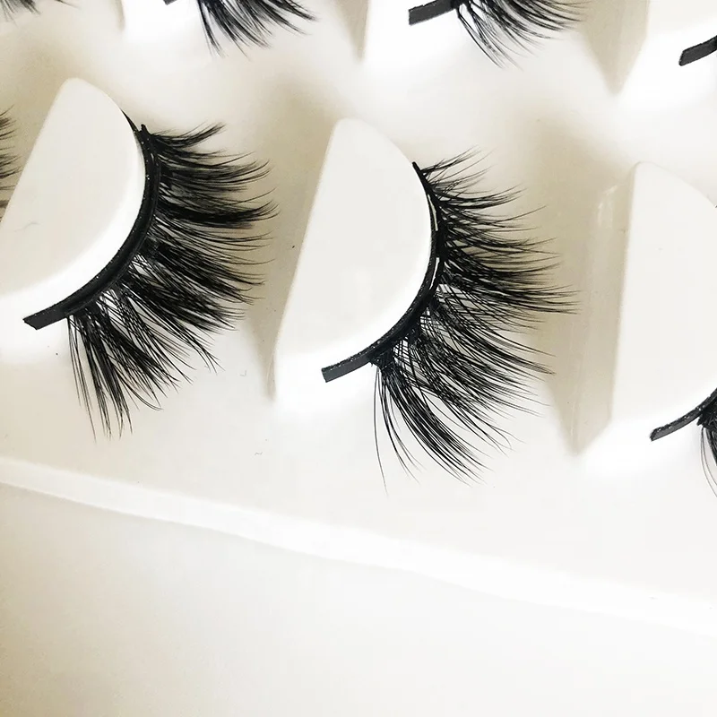 Magnetic eyelashes with 5 magnets stripe false lashes & Tweezers set with customized packing boxes 2023