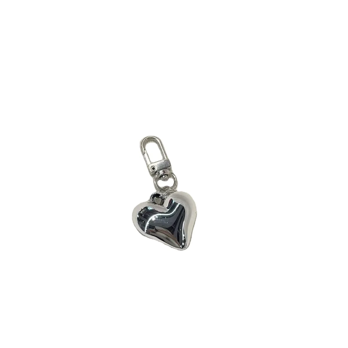 Korean Chic New Sweet Pearl Bow Silver Love Pendant Car Keychain Airpods Pendant Phone strap