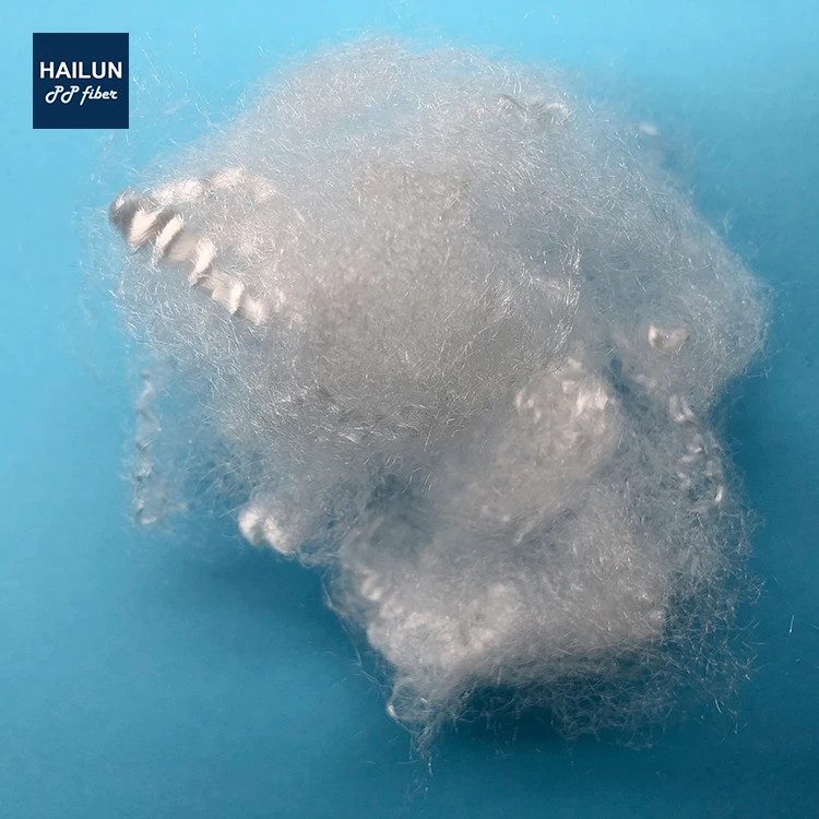 3D white Low shrinkage PP polypropylene  fiber