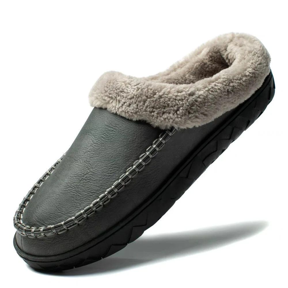 Memory Foam Winter House Slipper Indoor Outdoor Warm Soft Non-Slip Men Shoes Slippers