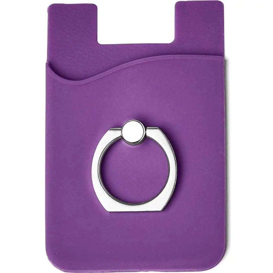 Custom Cheap Mobile Pouch Cell Phone Wallet Silicone Credit Card Holder Sleeves Metal Ring Stand